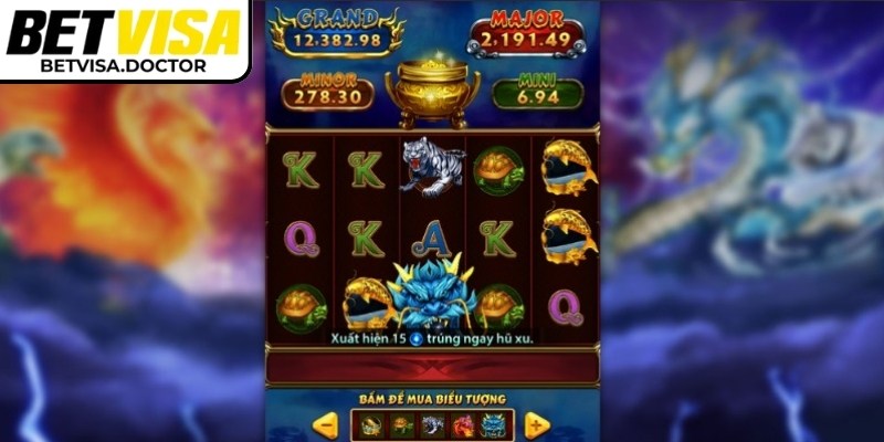 Sức hấp dẫn của game slot kho báu tứ linh Betvisa 